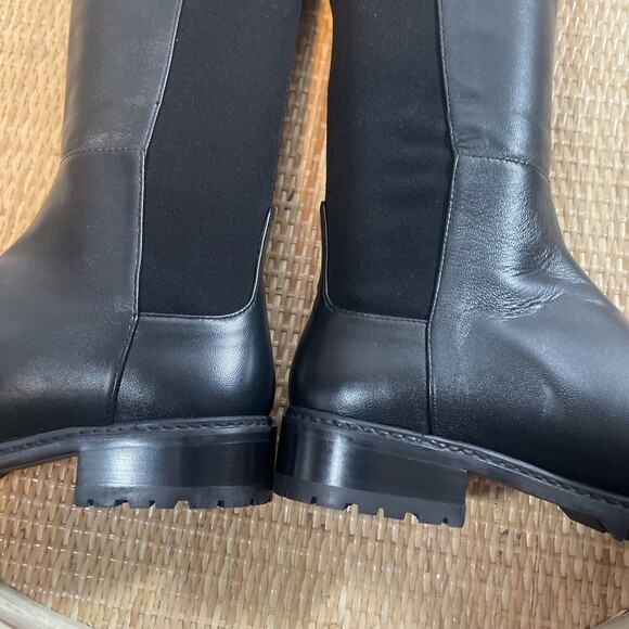 Stuart Weitzman Schizo Black Leather Over The Knee Boot Sz 4 New W/Out Tag - Picture 8 of 12
